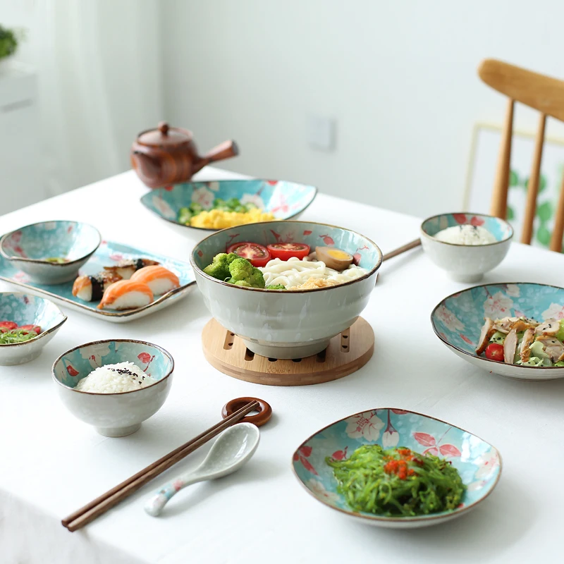 Japanese Ceramic Tableware Set Creative Net Red Bowl Rice Combination Trending Products 2019 | Дом и сад