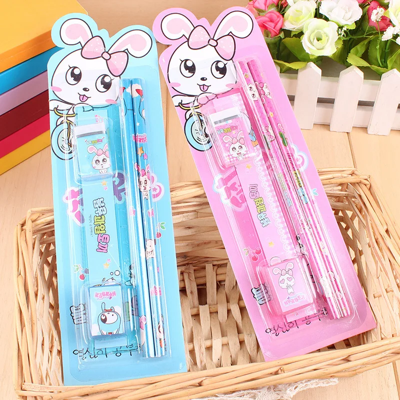20set/pc! cute Rabbit Cartoon Stationery suite 5 Piece Set / students learning supplies