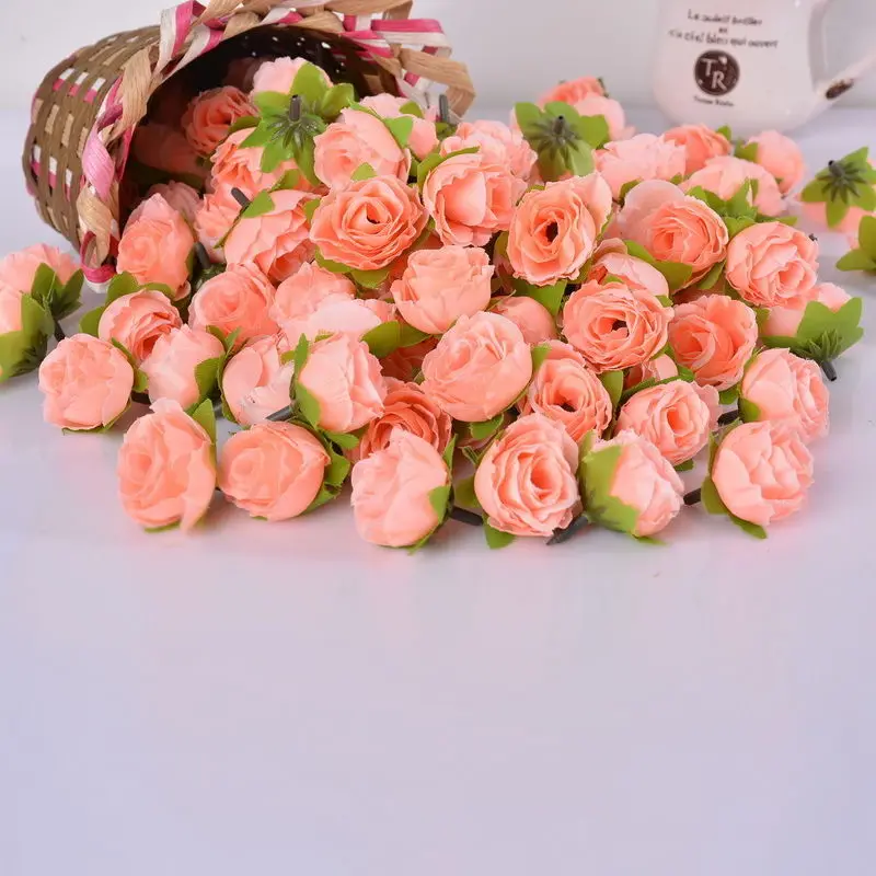 

50Pcs Artificial Silk Rose Peony Flower Heads Bulk Craft Wedding Party Decorative Wreaths Bouquet