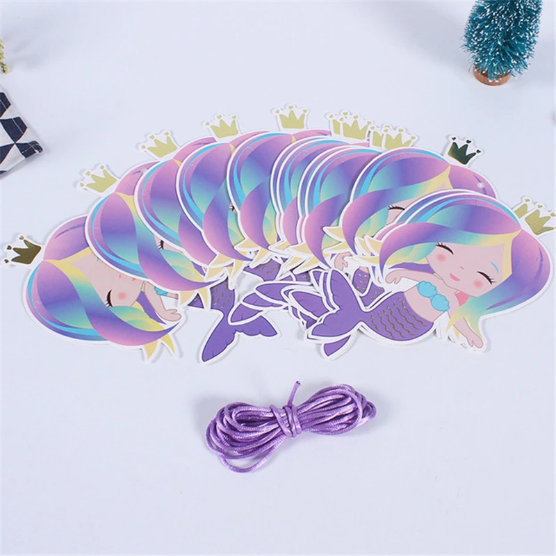 

3M Cartoon Mermaid Garland for Kids Baby Shower Birthday Party Flag Bride Wedding Decoration Banner Mermaid Party Decor 41DA