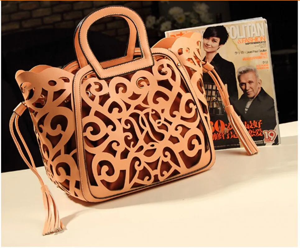 Women female Fringe Tassel Hollow out famous brand leather tote designer handbags messenger bags bolsa feminina