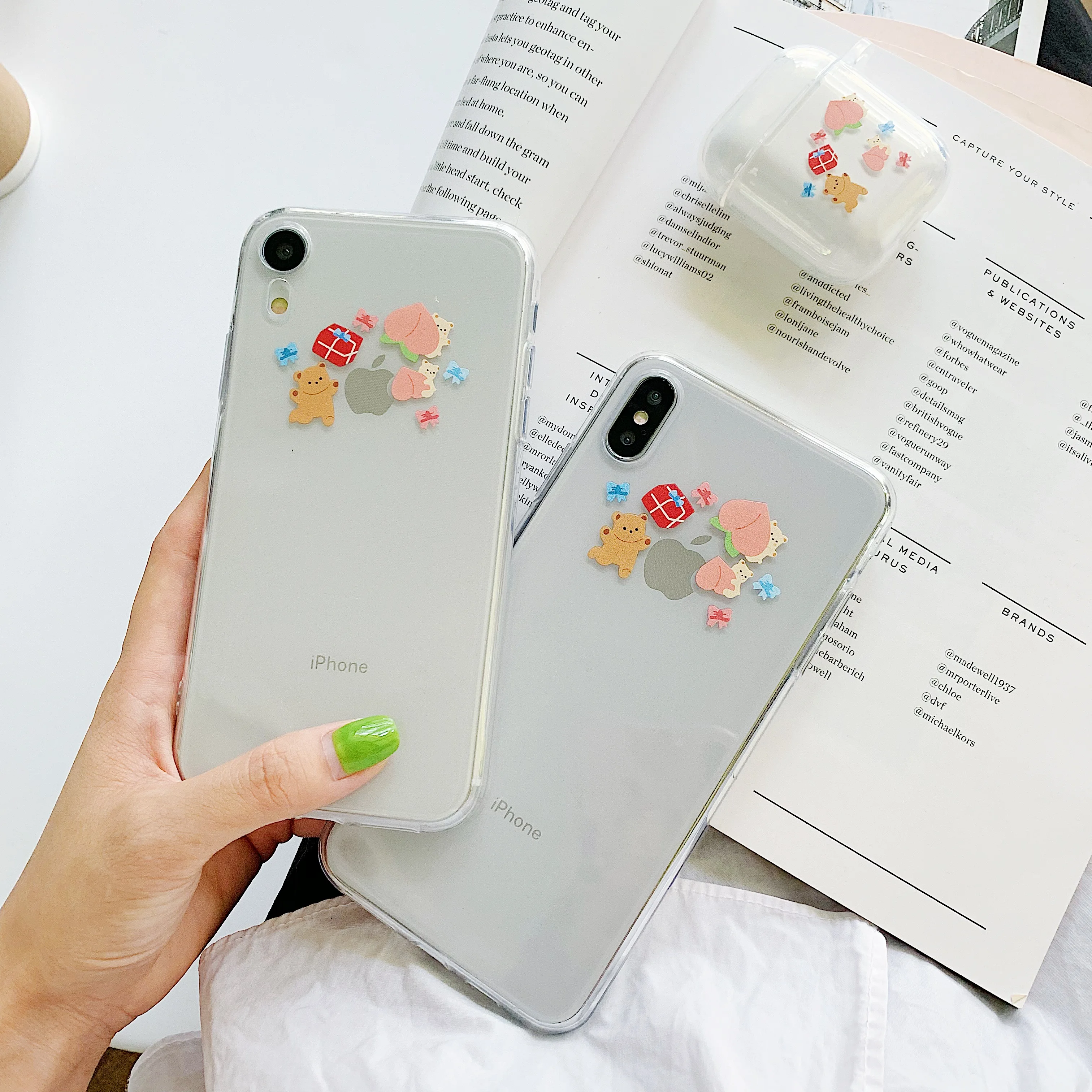 

PIXIU Cute Bear Transparent Phone Case For iPhone 7 8 6 6S Plus X XS XR Max Soft TPU Back Cover For iPhone 6 Plus