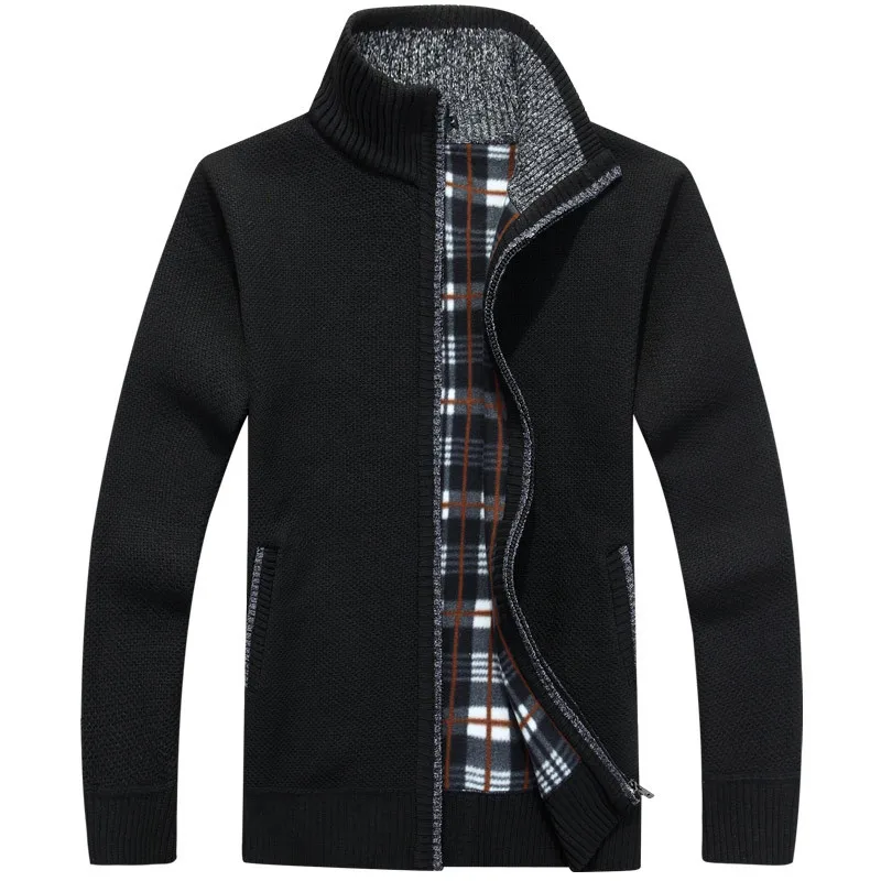 50% OFF 2018 Men's jacket Autumn Winter Warm Cashmere Wool Zipper jackets Pullover Man Casual Knitwear Sweaters coat Plus Size M-4XL