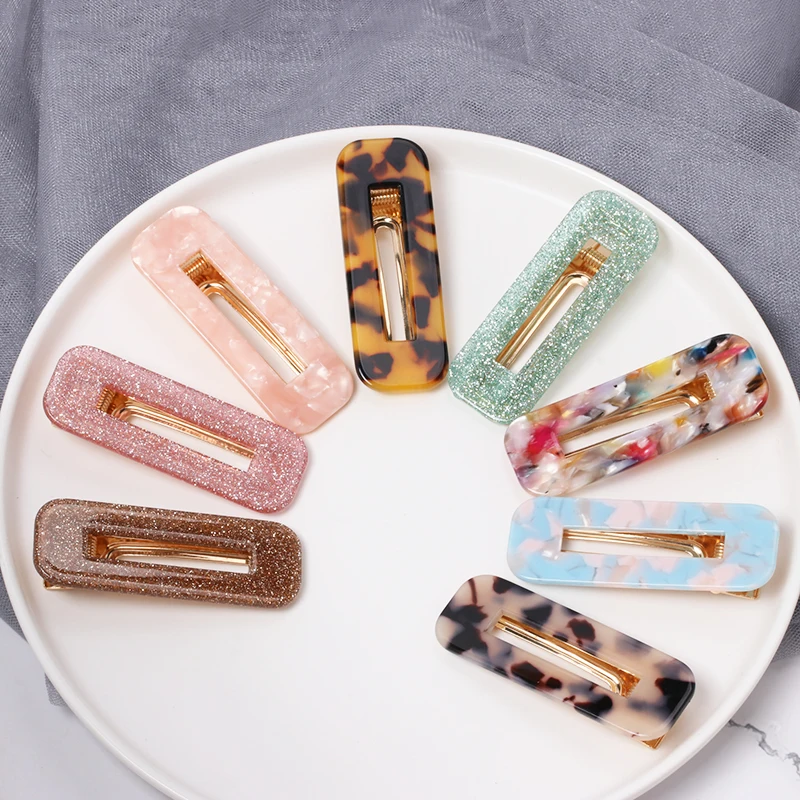 

JUJIA Acrylic Hairpins Fashion hair jewelry for Girl Vintage Acrylic Leopard Hair pins Hairgrips 2019 New Wholesale