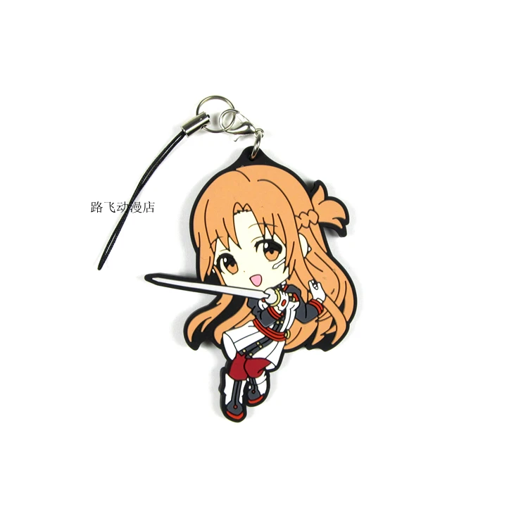 Аниме меч искусство онлайн резиновый брелок Kirigaya Kazuto Yuuki Asuna Suguha Asada Shino фигурку