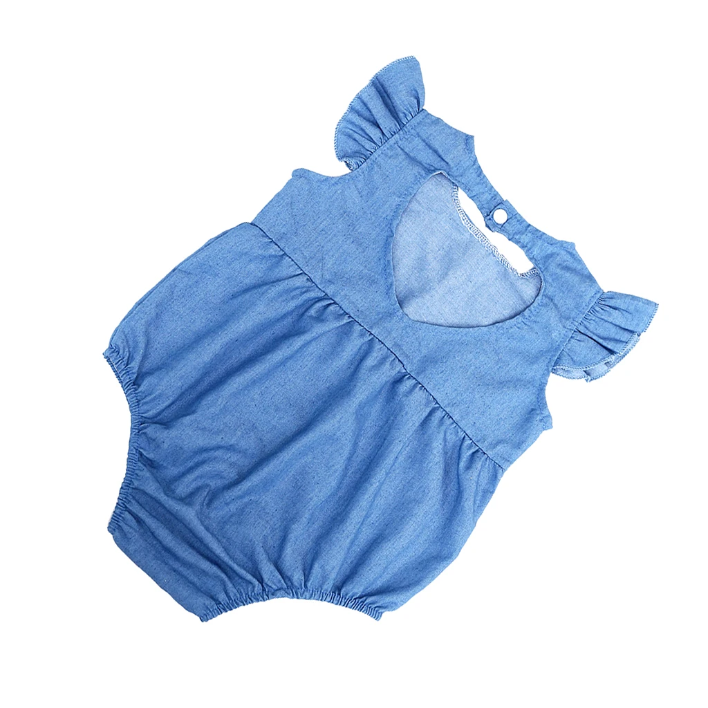 Cotton Demin Blue Baby Toddler Unisex Romper Summer Jumpsuit Bodysuit 70-100M for baby 6-12months