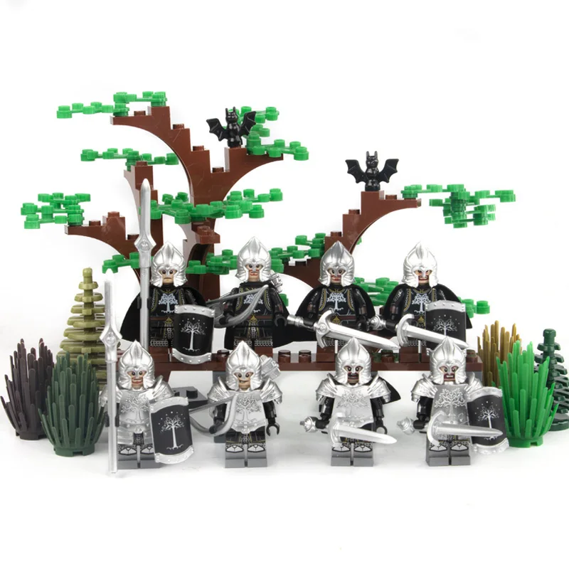 

Medieval Knights Soldiers with Sword Weapons Building Blocks MOC Army Lotr Figures Parts Blocks Bricks Lord of the Rings Toy