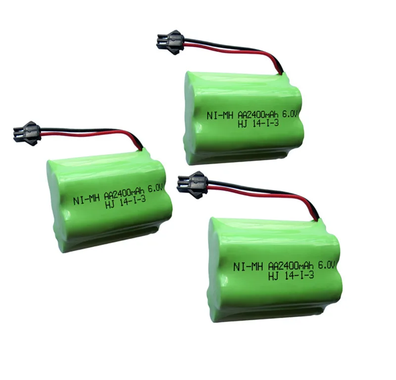 3pcs 6v battery 2400mah ni mh bateria 6v nimh battery pack 6v size aa rechargeable ni mh for