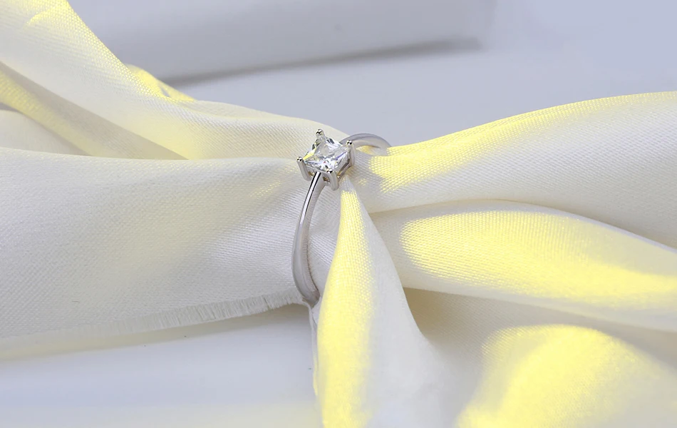 Effie queen 925 пробы серебряные классические женские кольца квадратной огранки AAA Блестящий кубический циркон обручальное кольцо ювелирные изделия для женщин подарок BR57