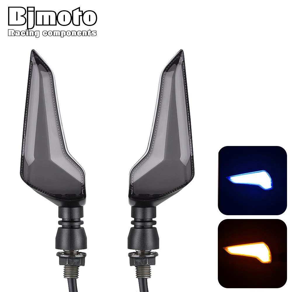 

BJMOTO Pair Motorbike Indicators Blinker 12V LED Motorcycle Turn Signal Light Yellow Blue Colors Lighting Moto Turn Signals