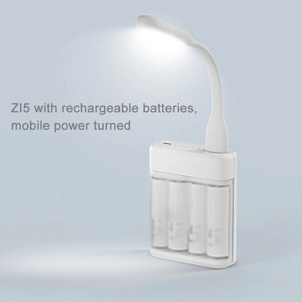 Original Xiaomi ZI5 AA/AAA Ni-MH Battery Charger USB Power Bank with 4 Slots Portable USB Charger for Mobile Phone USB Fan