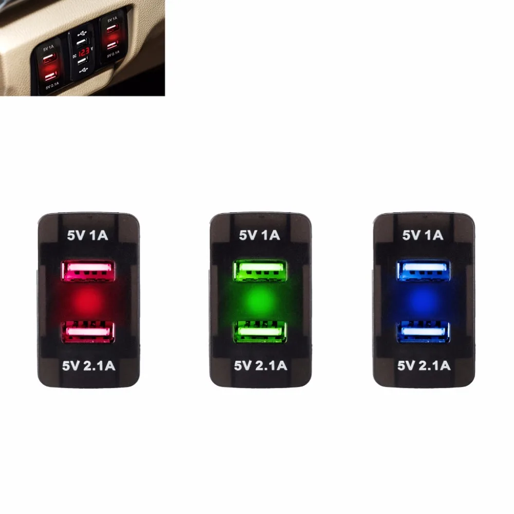 DC 12 فولت 24 فولت 2.1A المزدوج منفذ USB LED مأخذ شاحن السيارة محول الطاقة لهوندا
