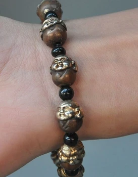

Old Chinese Buddhism pure bronze gilt Buddha Amulets periapt Bracelets Bracelet