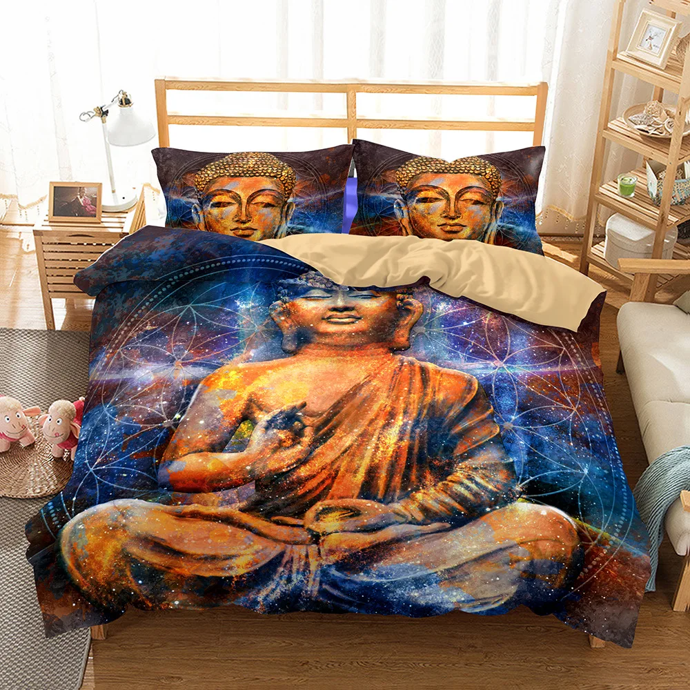 Buda conjunto de cama mandala colcha capa