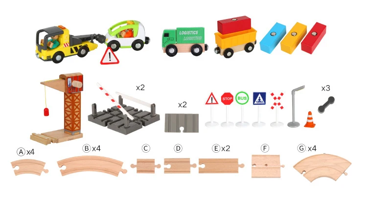 Игрушечный автомобиль и деревянный поезд трек набор игрушек Детский Собранный пазл Игрушки для мальчиков и девочек подходит для деревянных дорожек Brio