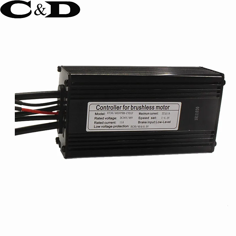 Perfect Waterproof Connector 36V 48V 500W 22A 9 Mosfet Electric bicycle Brushless Controller Sinewave KT Series Support LED LCD 1