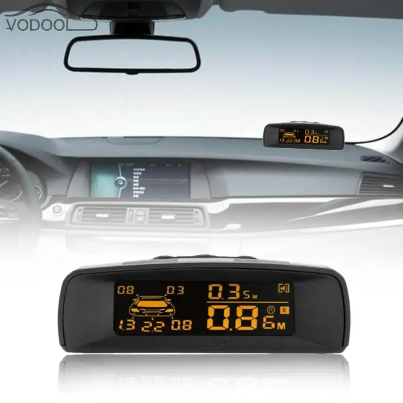 LCD coche LCD Monitor de aparcamiento Kit de Sensor de aparcamiento de automóviles asistencia Parktronic Detector trasero Sistema de Radar de copia de seguridad inversa