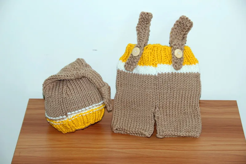Детская одежда с длинным хвостом шляпа и брюки, комплект из 2 предметов для новорожденных, вязаный реквизит для фотосъемки, подарок для малышей, Размер: 0-1 м, 3-4 м