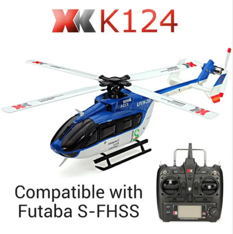 Оригинальный XK K124 EC145 6CH бесщеточный двигатель 3D 6G система RC вертолет совместим с