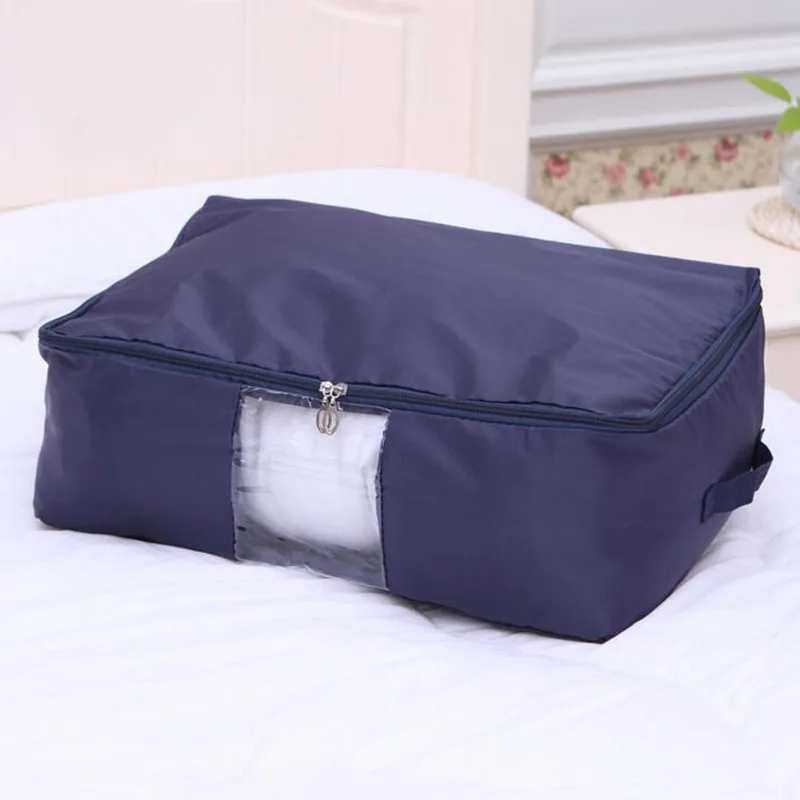 Стеганые подушки для одежды, сумки для хранения, Оксфордские багажные сумки, органайзер для домашнего хранения, моющийся шкаф для хранения одежды, сумки для хранения - Цвет: Navy Blue
