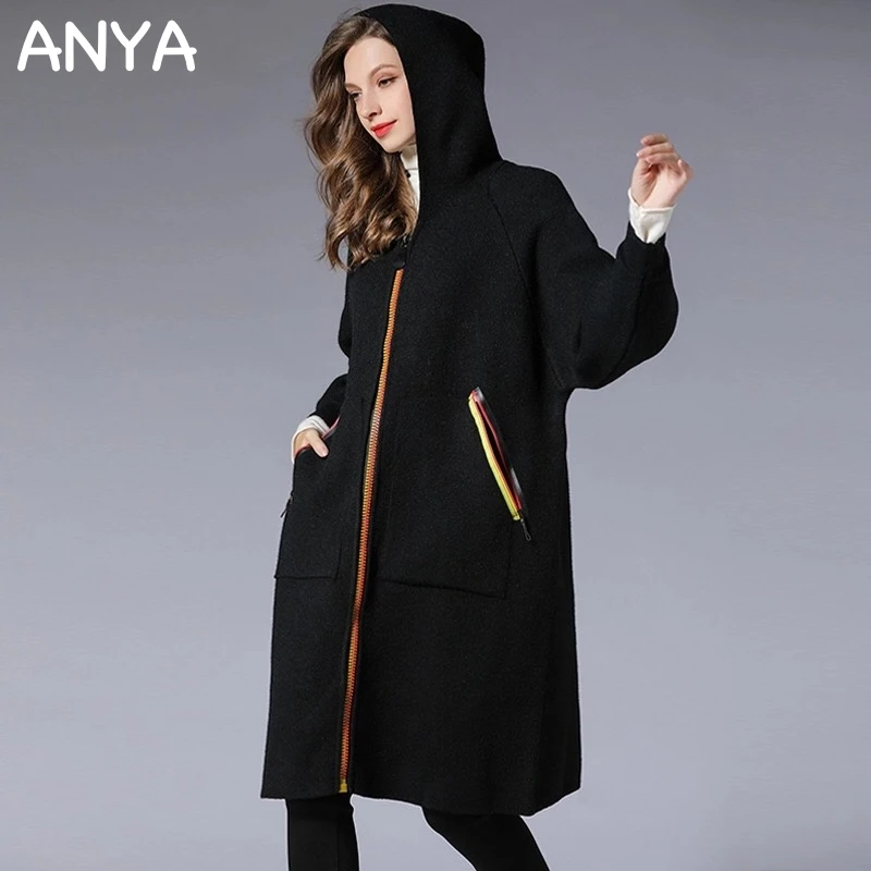 

2018 Woman Hooded Parker Winter Pregnancy Coat Plus Size Casual Maternity Clothes Long Pockets Lining Black Yellow Letter