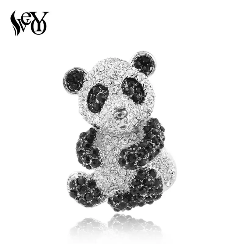 VEYO Classic Cute брошь с пандой Full of High Quality стразы животными модный аксессуар зажим для