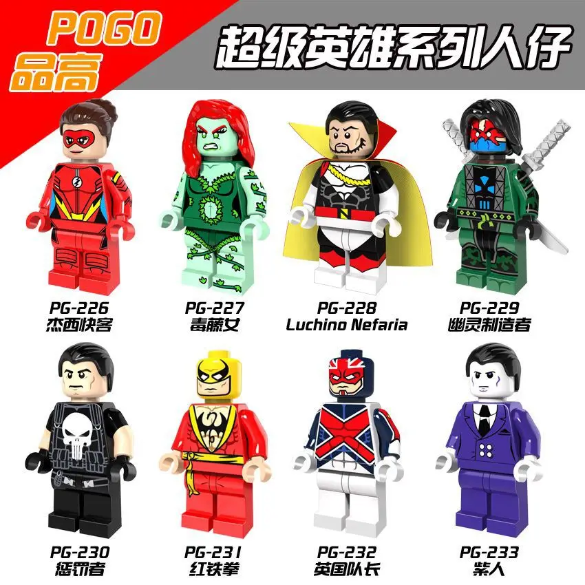 

Single Ghost Maker Captain Britain Punisher Jesse Quick Poison Ivy Luchino Nefaria Iron Fist Purple Man Compatible With Lego