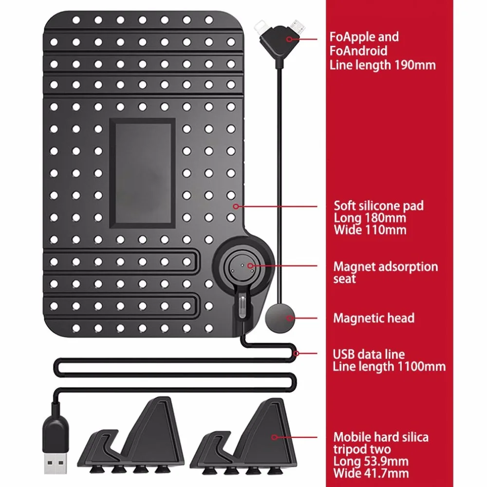 Нескользящий Настольный автомобильный держатель с креплением на кабель, зарядная подставка для мобильного телефона, Магнитная подставка для приборной панели, универсальная подставка для iPhone, samsung
