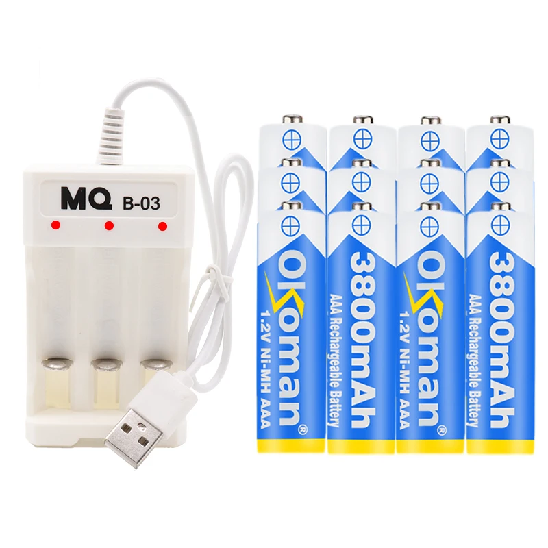 Новинка 2019 1 2 V 3800mAh Ni MH AAA Предварительно заряженный перезаряжаемый аккумулятор aaa
