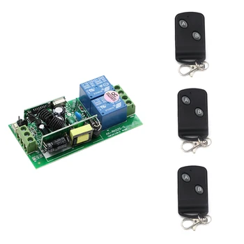 

Hot Selling AC 85V 110V 220V 250 V 10A 2CH RF Wireless Remote Control Switch System Receiver Board and Transmitter New