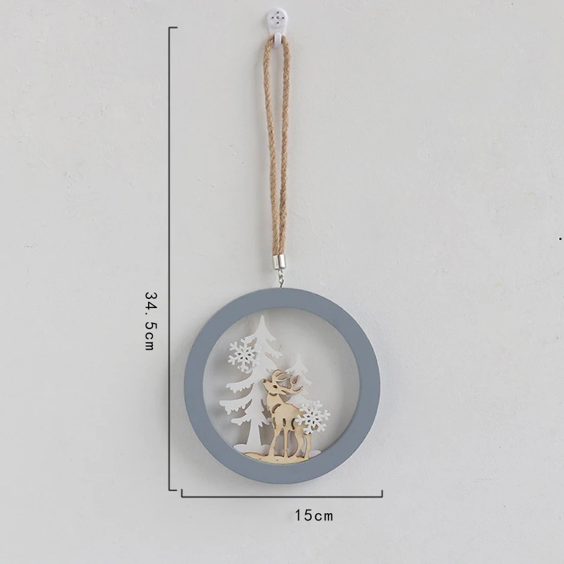 Flone Nordic Decoration Home Wooden Elk Hanging Ornaments Christmas Nursery Decor Kids Room Decoration Supplies Accessories (25)