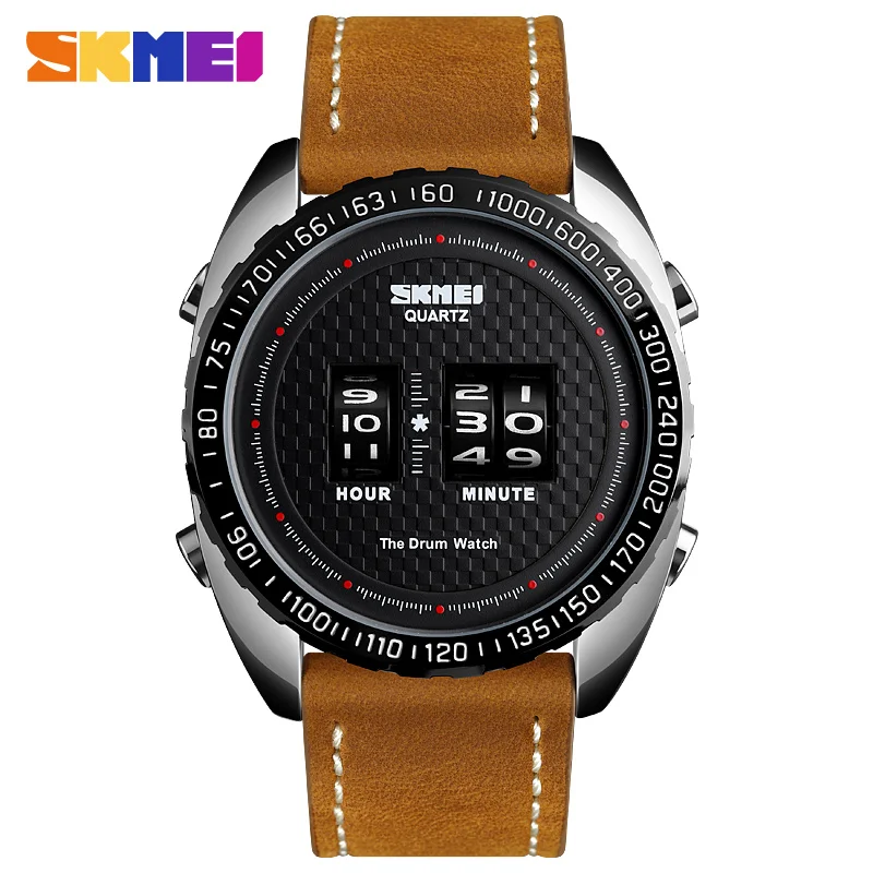 

SKMEI Business Watch Men Fashion Creative Quartz Men Watches Leather Strap Waterproof Quartz Wristwatches relogio masculino 1516