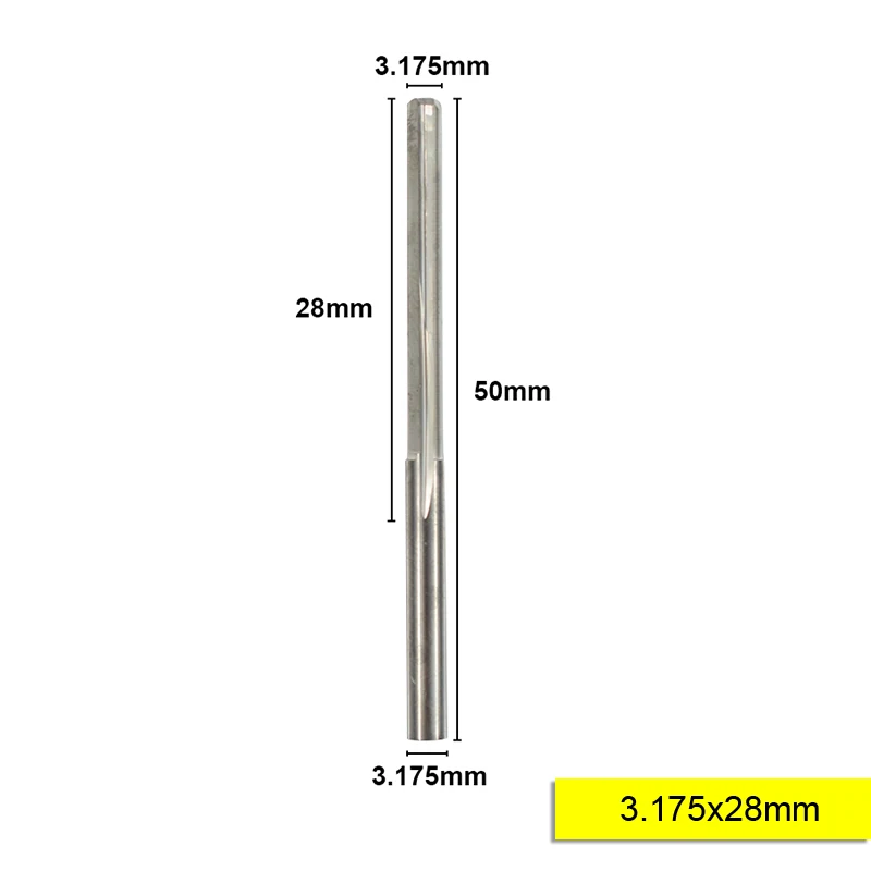 XCAN 10 шт 3,175 хвостовик 2 Флейта прямой слот карбид фреза 12-32 мм для дерева МДФ пластик фрезерование гравировка - Длина режущей кромки: 10pcs 3.175x28mm