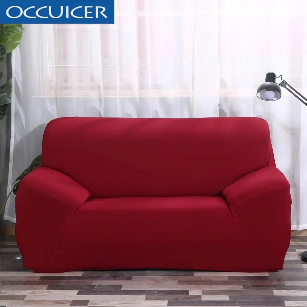 Сплошной цвет L чехол для дивана универсальный эластичный стрейч чехол для угловой секционный полиэстер мебель кресло диване чехол - Цвет: 7