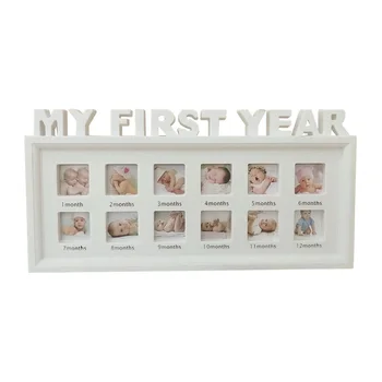 

Photo Frame For Picture Plastic Photo Frame MY FIRST YESR Baby toys 0-12 months Picture Holder Decor Party Photo Booth Props