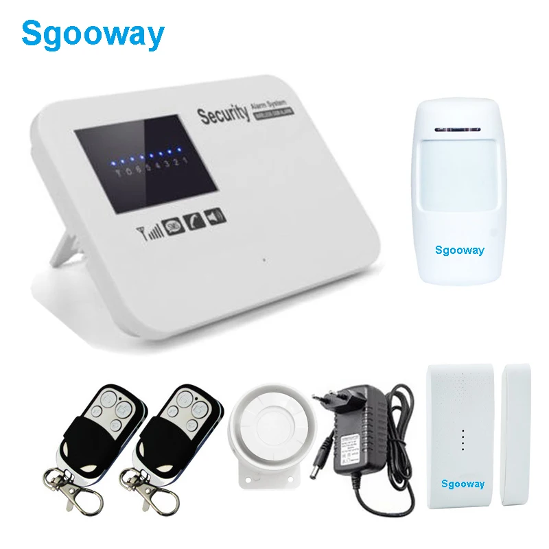 Sgooway sem Fio Sistema de Alarme em Casa Sistemas de Alarme com Pir Detector Russo Inglês Espanhol Francês Voz Segurança Alarme Gsm