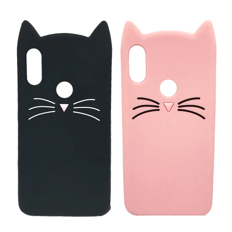 

Cute 3D Cartoon Silicon Case For Xiaomi Redmi Note 7 Pro Cases Japan Glitter Beard Cat Lovely Ears Kitty Phone Cover Note7 7Pro