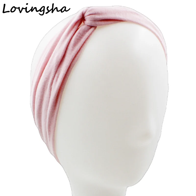 LOVINGSHA diseño sólido mujeres pelo Accesorios todo lazo elástico del pelo las vendas del pelo del Ponytail Headwear torció FD061