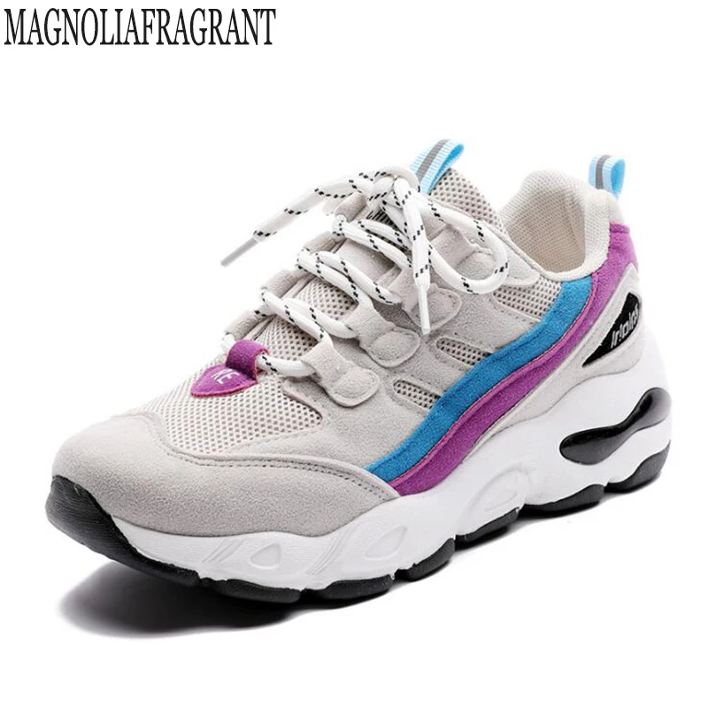 

Mixed colors spring Fashion Women Casual Shoes Suede Leather Platform Sneakers Ladies women shoes Trainers Chaussure Femme c36