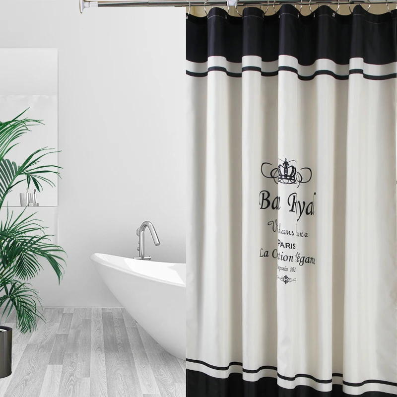 Comprar Cortina de ducha impermeable cortina para el baño con tejido de poliéster set cortina de baño resistente al moho decoración de baño con 12 ganchos