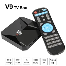 Android 7.1 Smart TV Box 3GB 32GB Amlogic S912 Octa Core 2.4G/5.8G Wifi Bluetooth 4.0 4K Streaming Media Player V9 TVbox + i8