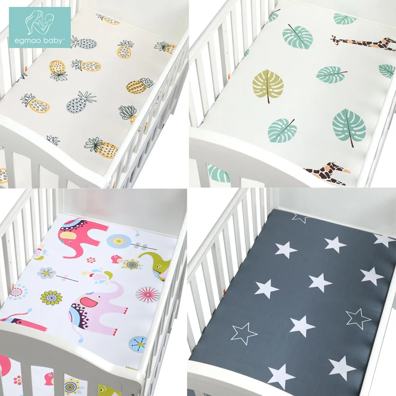 Newborn baby crib fitted sheets Cartoon soft crib bed sheet cotton kids bedding mattress protectors covers baby bedsheet 130*70
