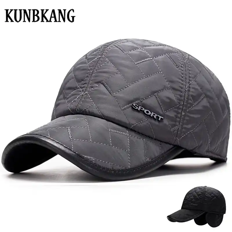2018 Men Winter Baseball Cap With Ears Snapback Caps Earflaps Casquette Thicken Warm Baseball Cap Winter Men Ear Flaps Dad Hats Aliexpress