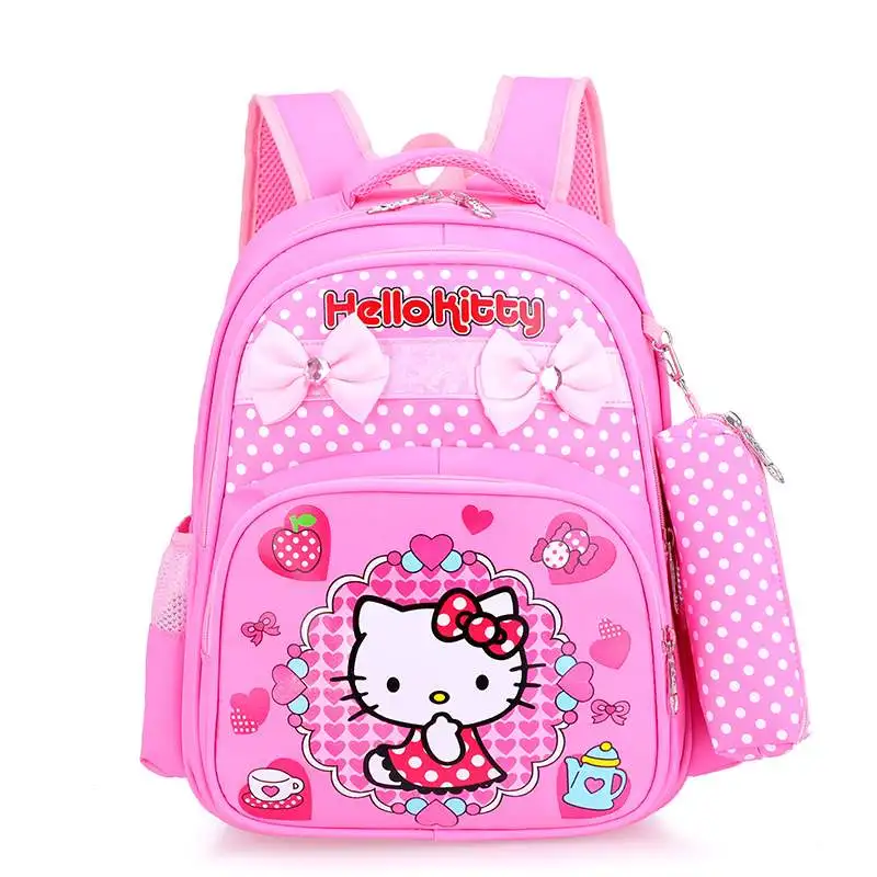 New Fashion Nylon Kids Backpack KT Cat Cool School Bag Girls Boys Schoolbags Waterproof Kid's Book Bag Children 3 Colors
