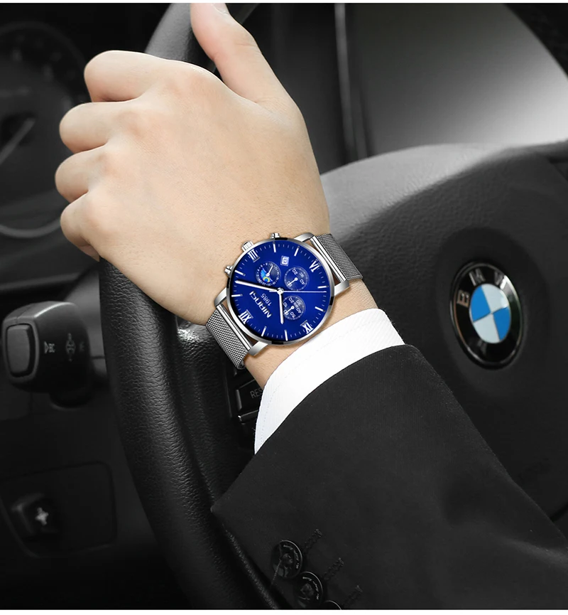 Uhren Herren NIBOSI Gold And Black Men's Quartz Watch Business Watch Brand Luxury Dress Analog Wristwatch Waterproof Full Steel (22)