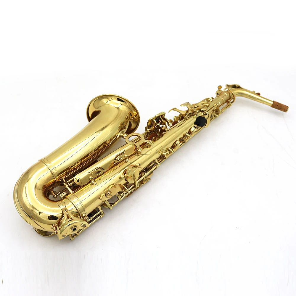 Высокое качество bE Alto Saxphone E плоский саксофон латунный лакированный Золотой духовой инструмент