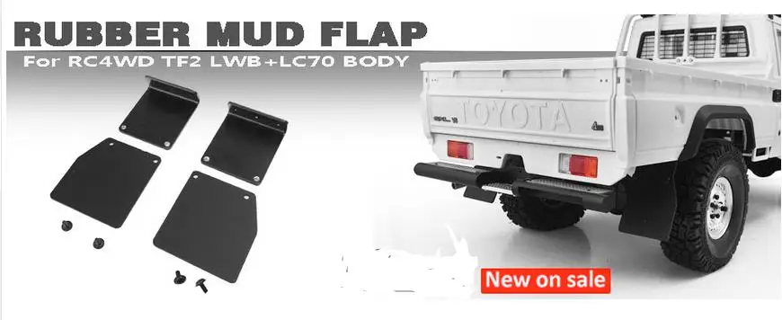 Металлический резиновый заслонки грязи для killerbody 1/10 Scale Toyota Land Cruiser LC70 48601 Body RC RC8WD