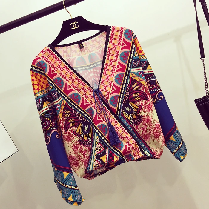 Women Peasant Boho Blouse Ethnic Tunic Chic Top Gypsy Tropical Resort Shirt cheap clothes china |