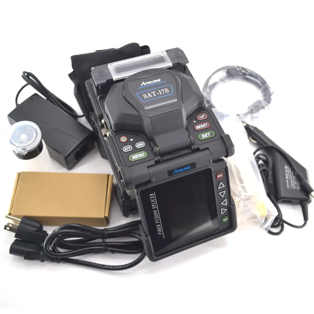 

aitelong sat-17s six Motors Core Alignment Optical Fiber Fusion Splicer FTTH Fiber splicing Machine with car charger