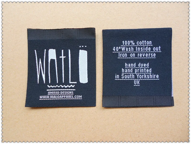 (4000pcs/pack) Custom damask Woven clothing center loop fold labels with personalized brand name logo garment sewing tags | Дом и сад
